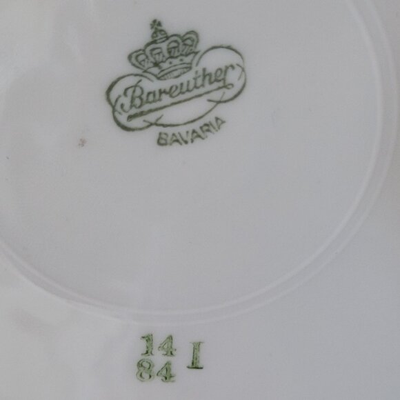 Bareuther Bavaria Pink Rose Design Set Cup Saucer Plate Back-stamp 1931-1950 - Picture 8 of 10